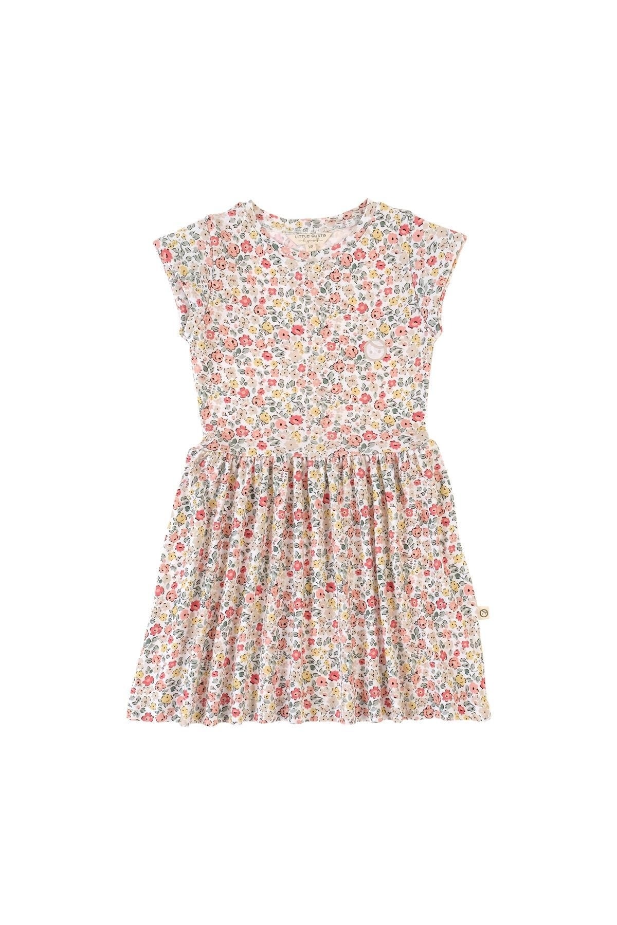 Short Sleeve Flower Patterned Dress