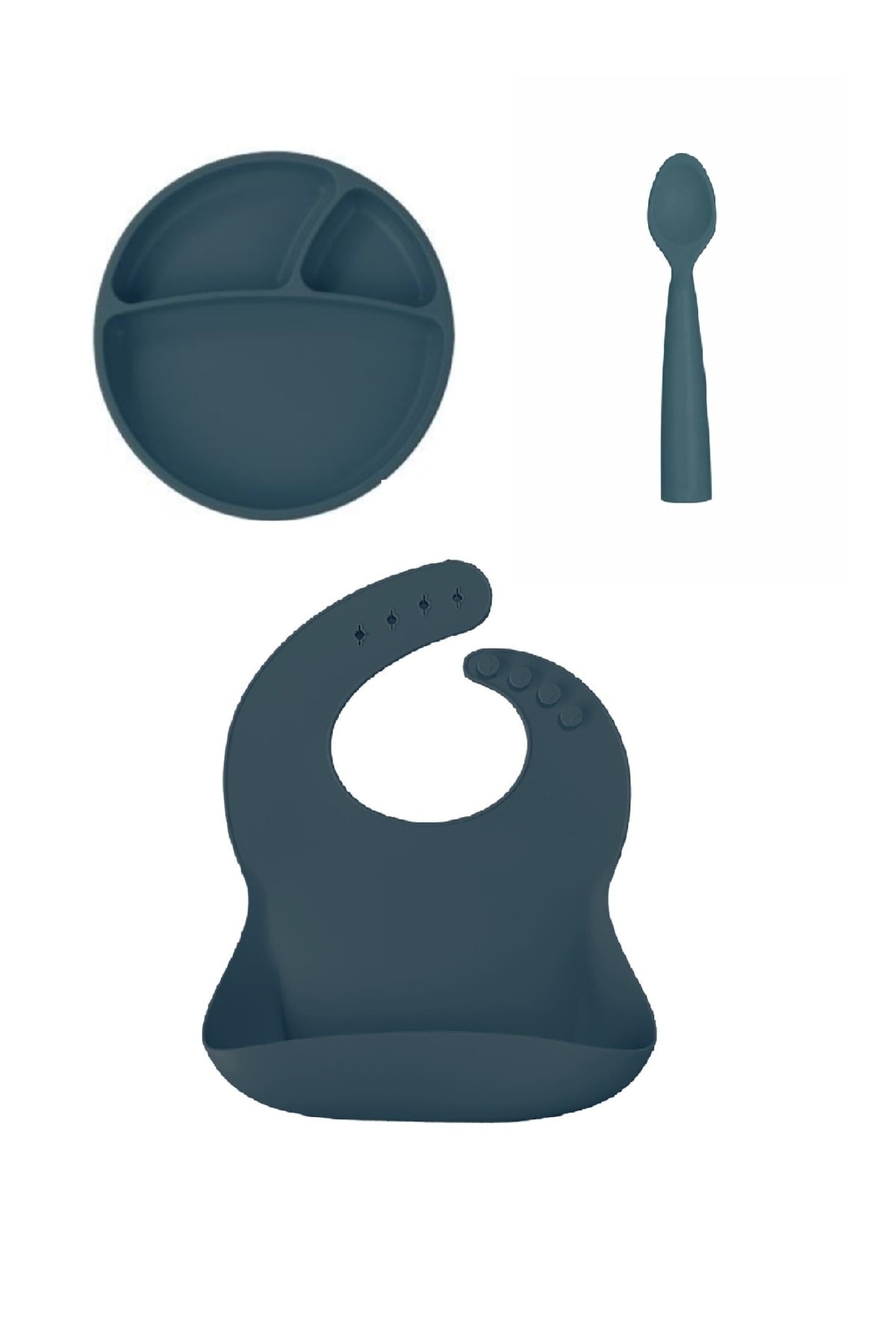 Silicone Feeding Set 3-piece Deep Blue