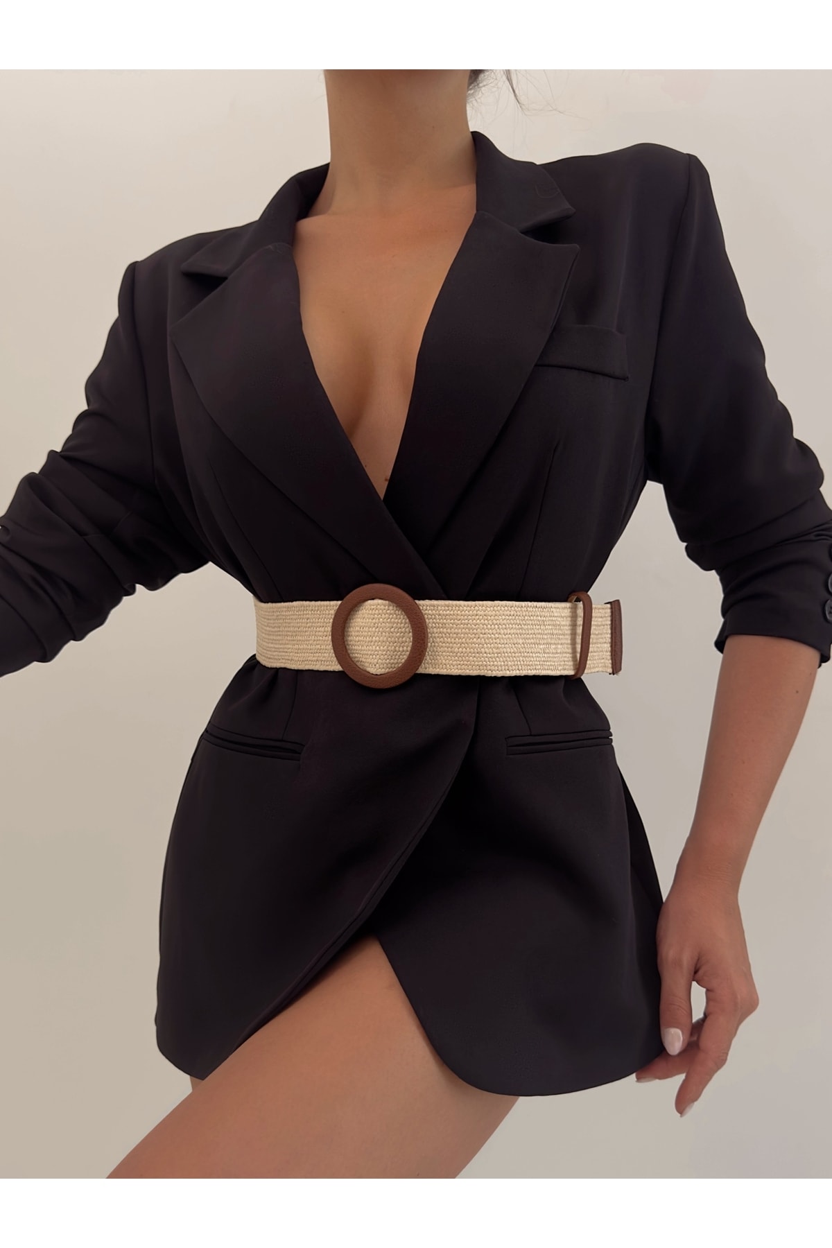 Women's Woven Belt with Buckle