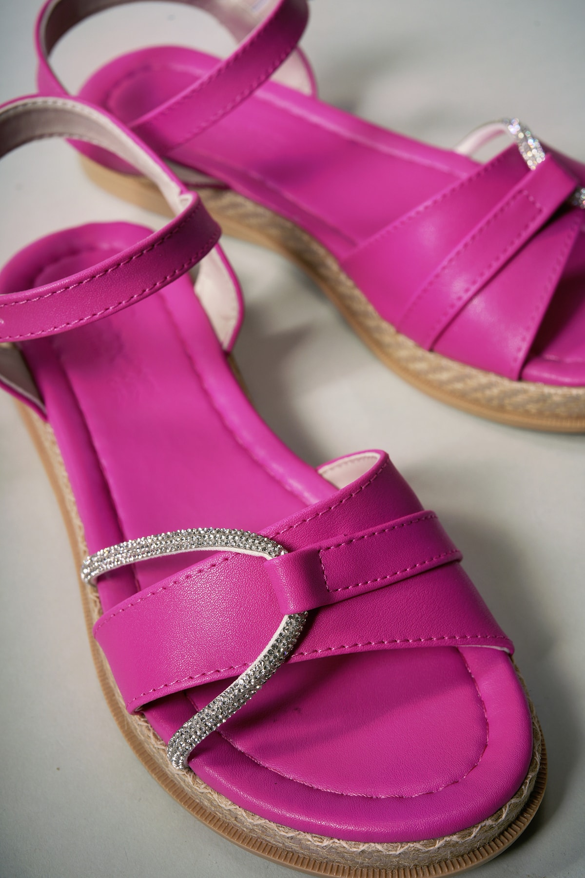 Women's Sandals with Stones 0012074 Fuchsia