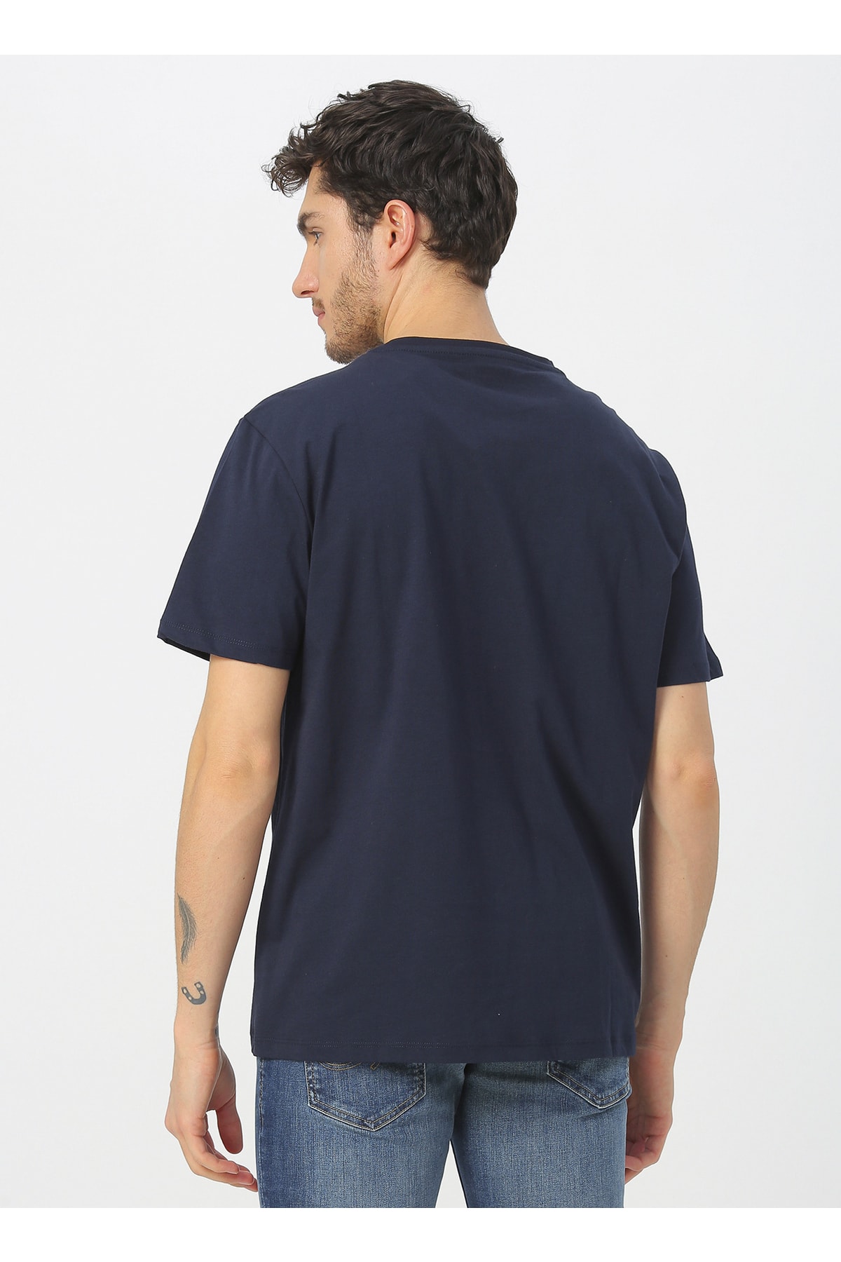 Lemon Men's Navy Bicycle Collar T-shirt