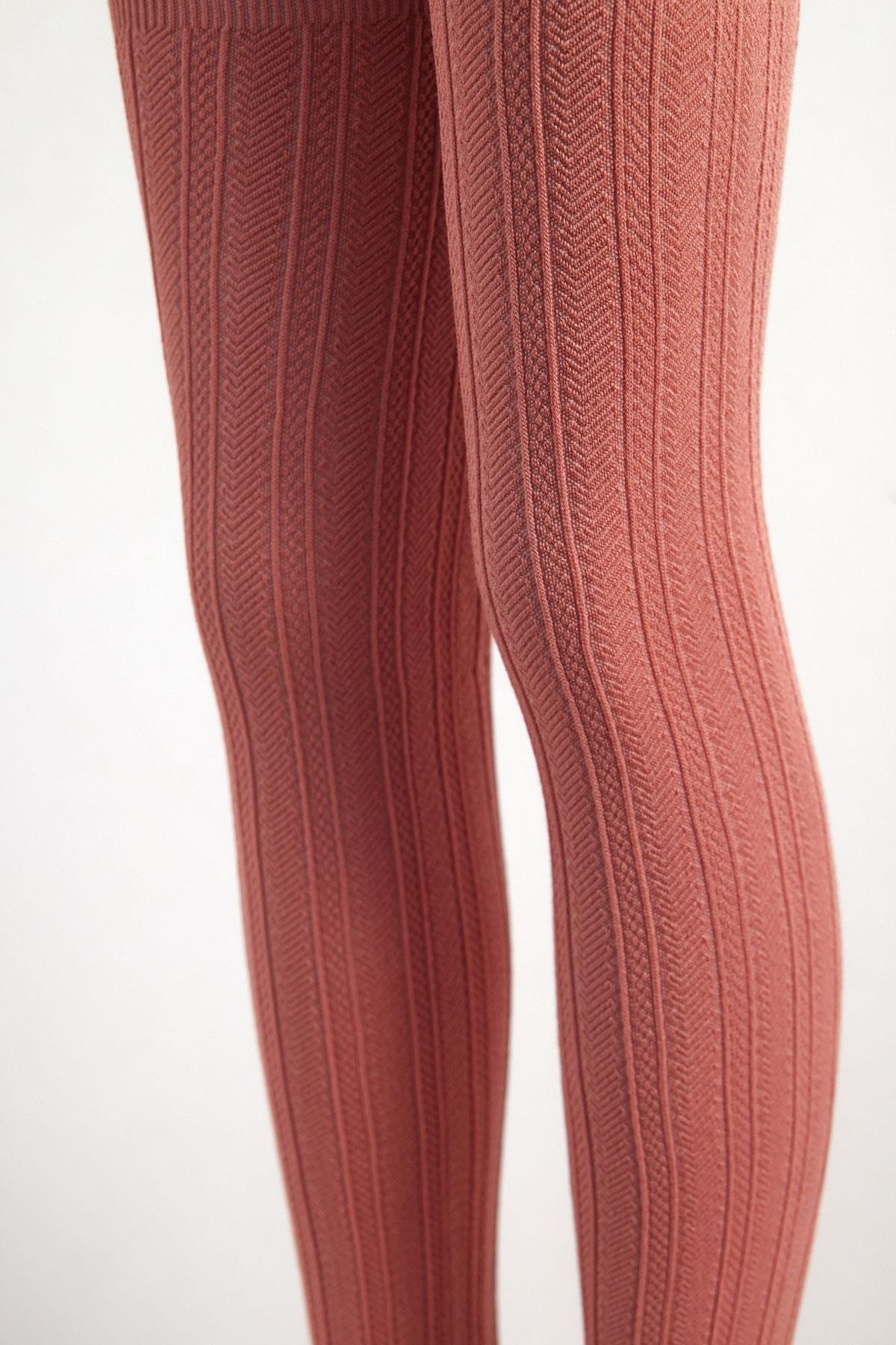 Patterned Viscose Children's Leggings Pink