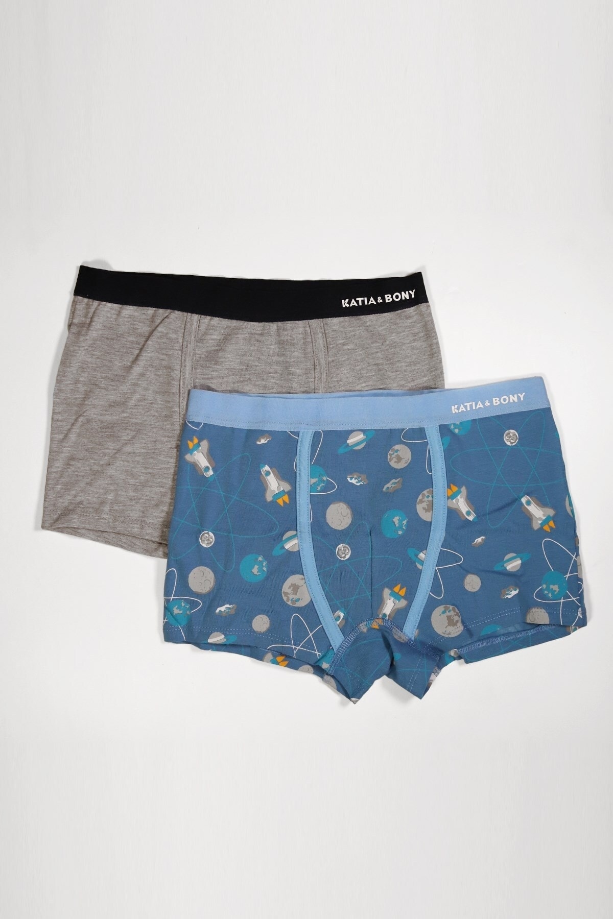 2-Pack Space Boys' Boxer Grey/Blue