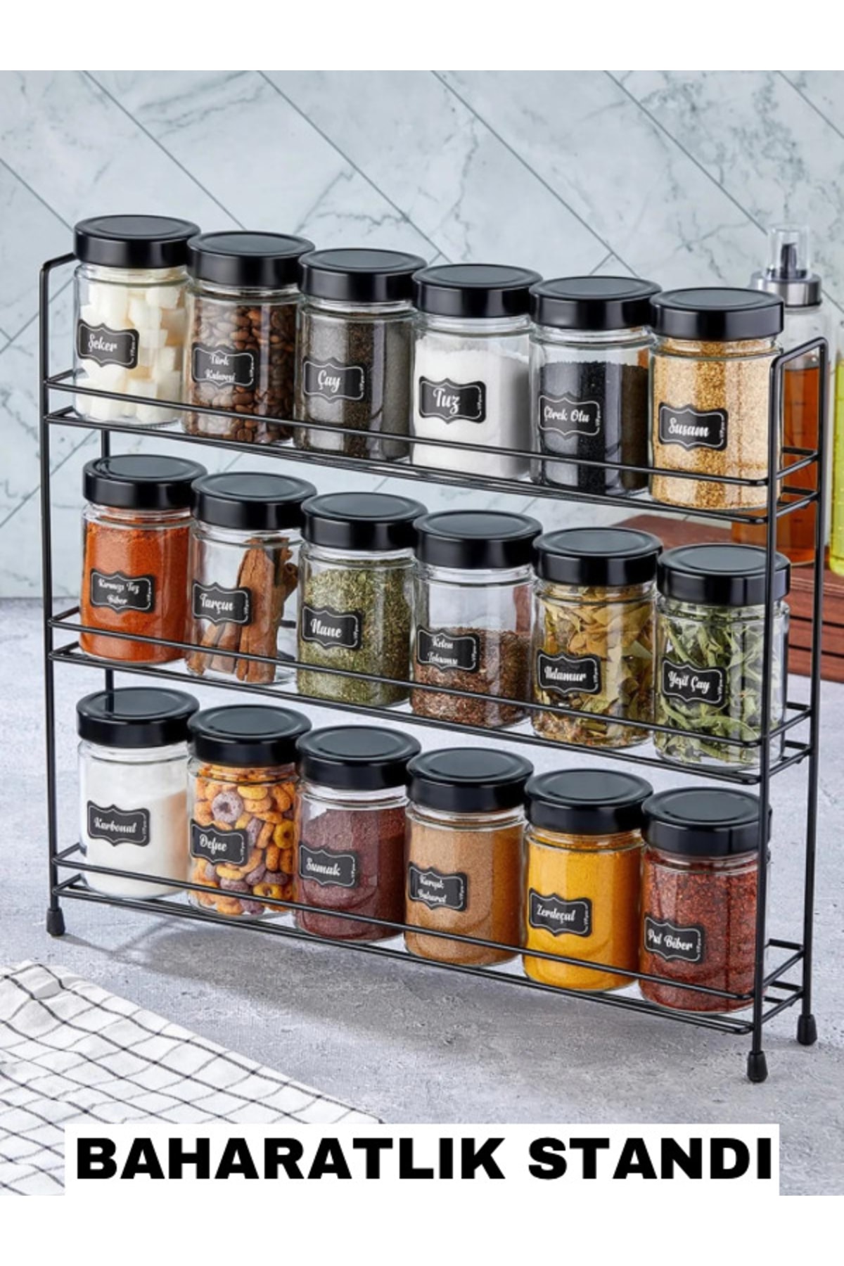 Metal Wall Mountable Spice Rack Large Size - Spice Shelf