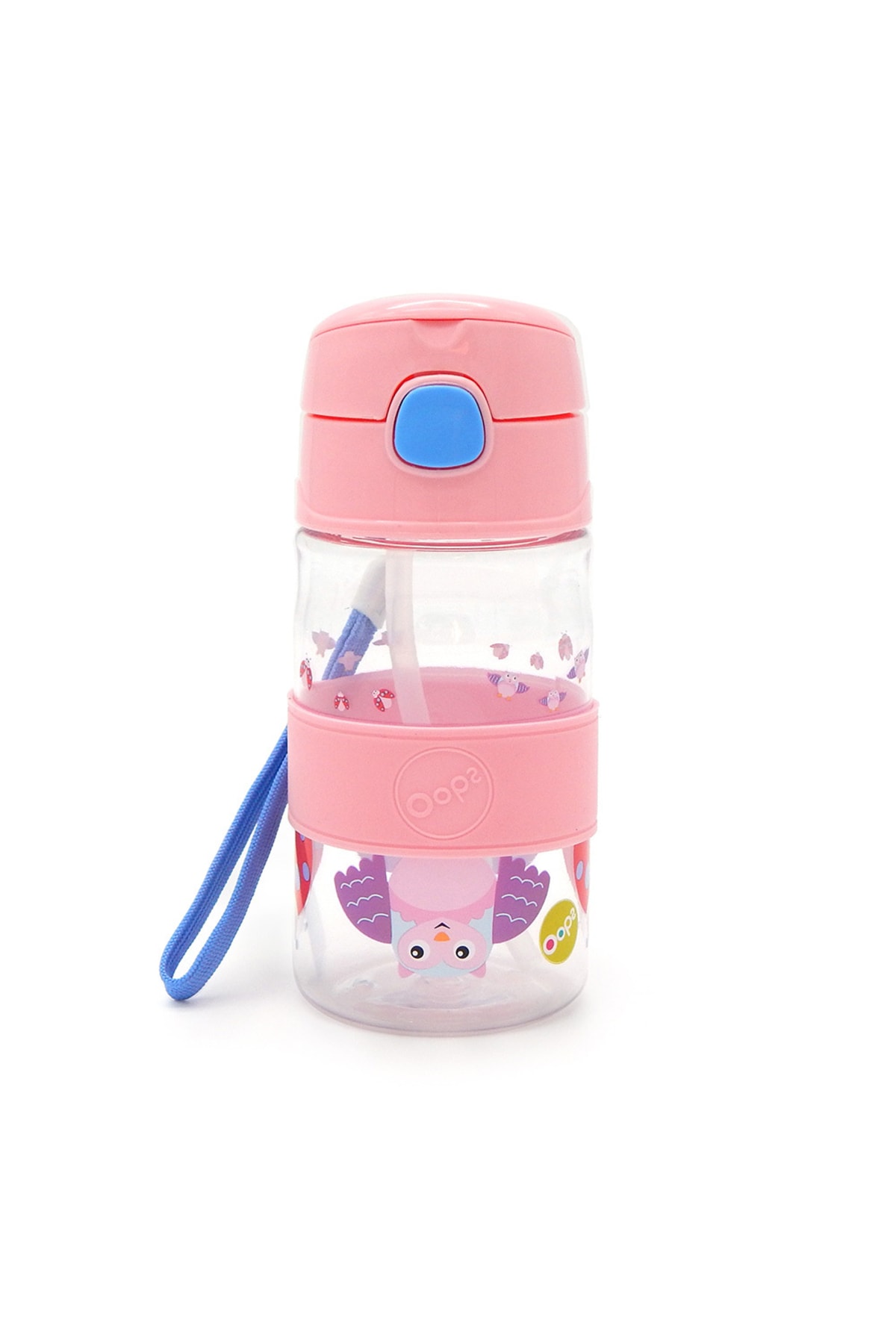 Double Patterned Water Bottle with Straw 400 ml