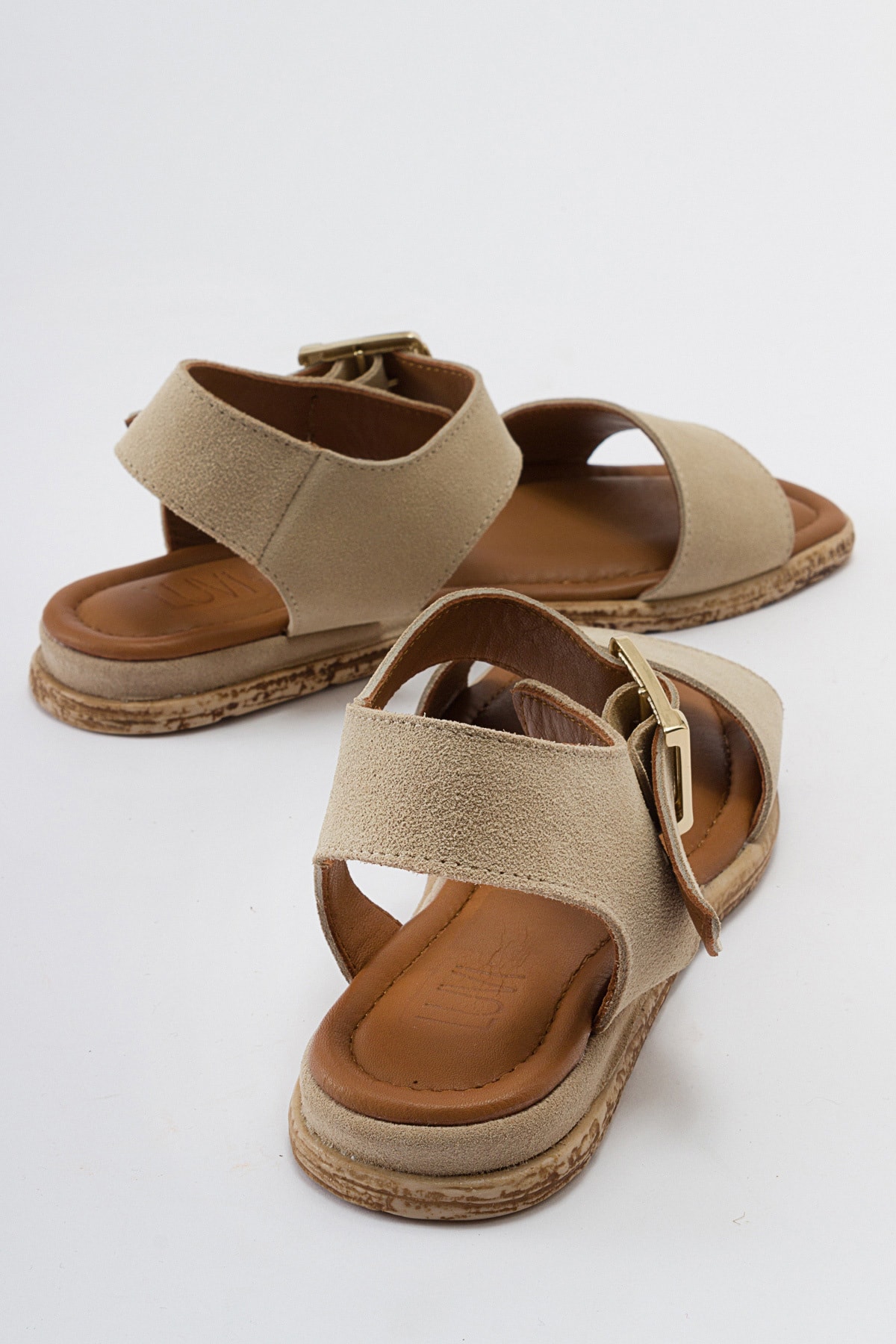 713 Genuine Leather Beige Suede Women's Sandal