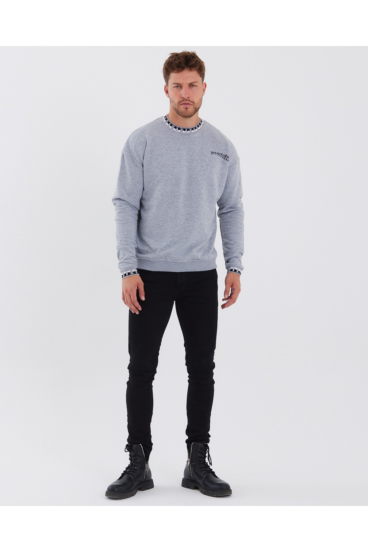 Men's Gray Solid Color Hoodie