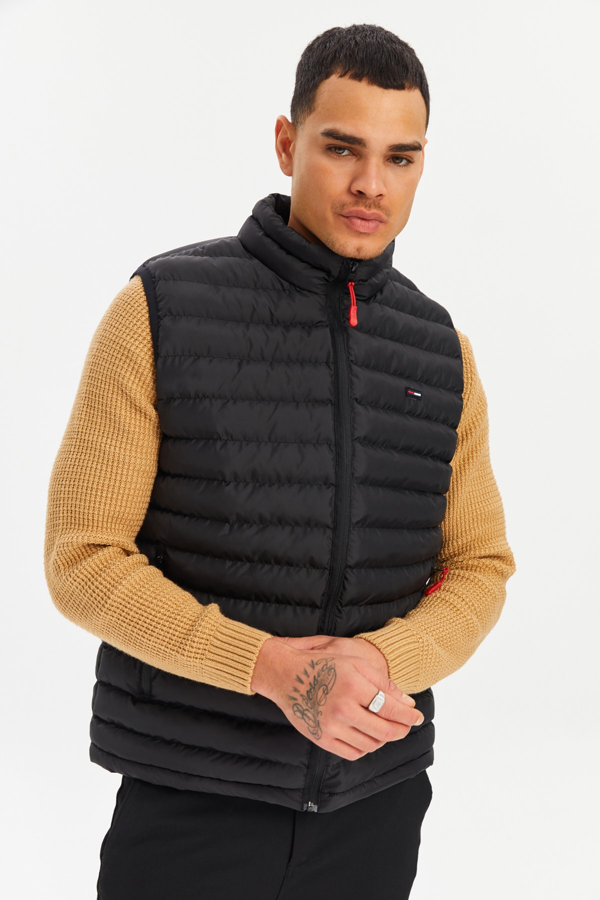 Men's Lined Waterproof and Windproof Black Spray Vest