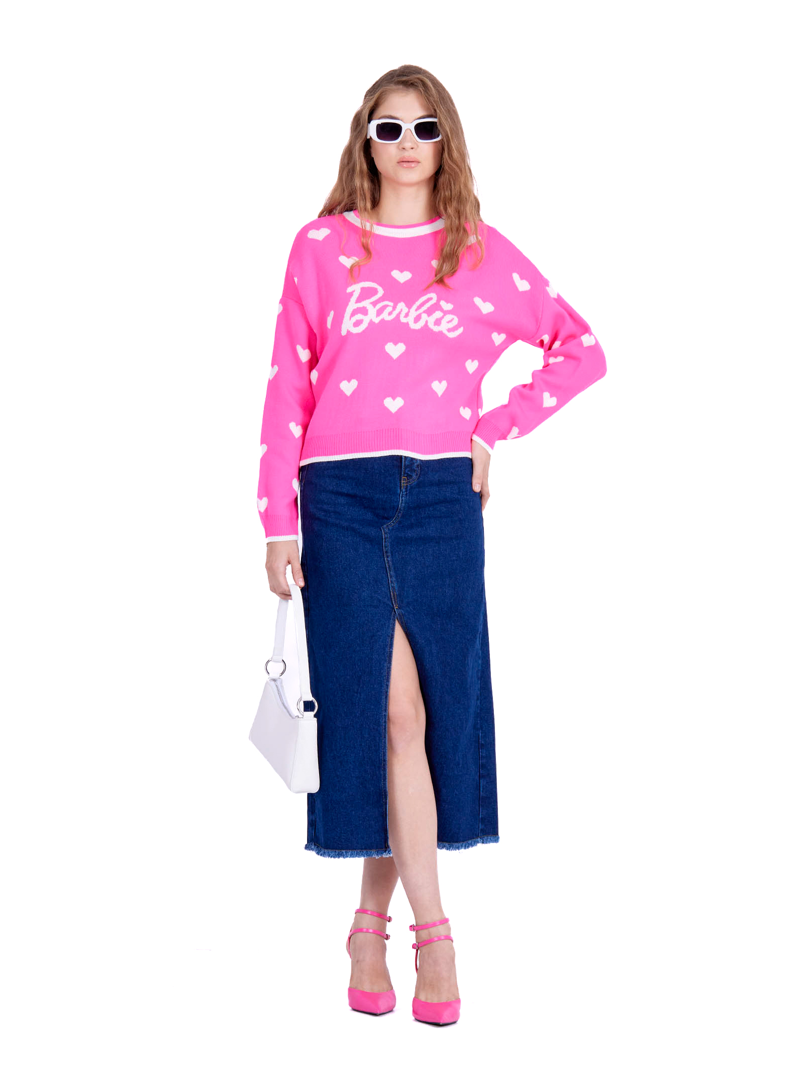 Women Pullover Sweater Cardigan Fuchsia 10445