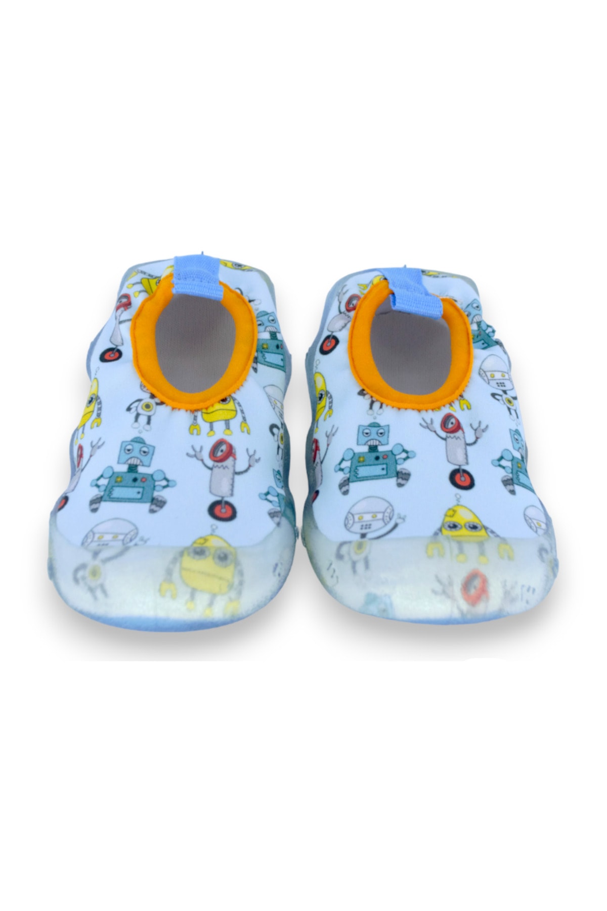 Robot Patterned Blue Boy Non-Slip Bottom Water Shoe-F-7025