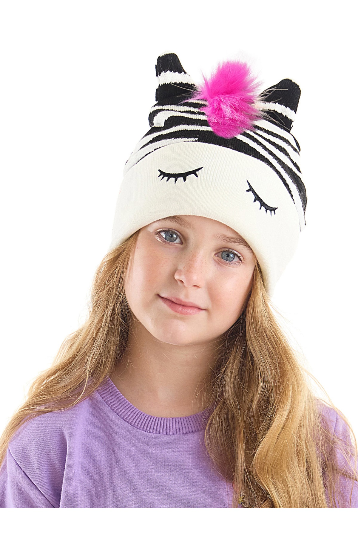 Zebra Girl Kids Knitted Hat