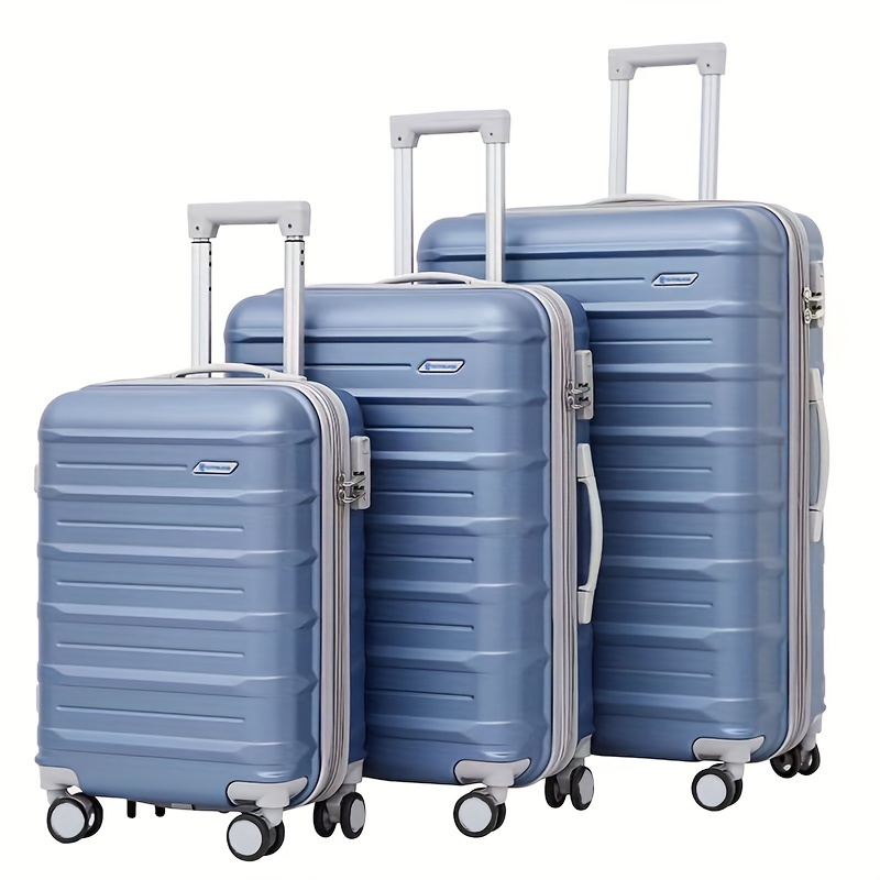 3pcs/set 20/24/28 Inch Suitcase, ABS Hard Case Luggage, Travel Boarding Case With Spinner Wheels-Light Gray (20+24+28 Inches)