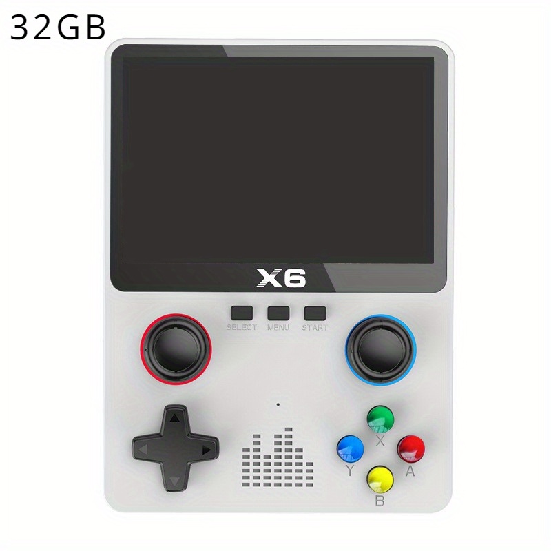 Handheld game console with built-in games, 3.5-inch screen Portable rechargeable game console-GREEN-64G