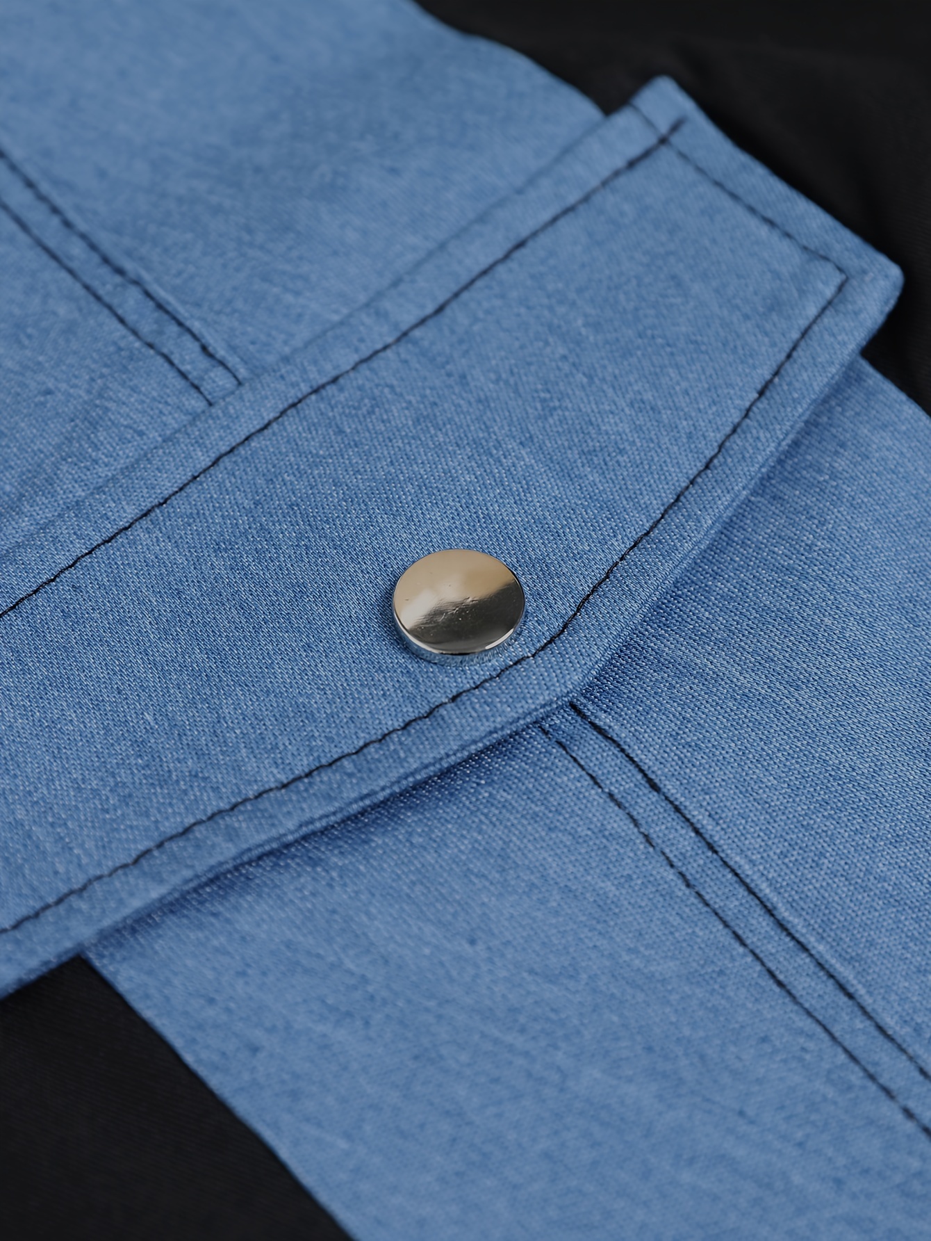 Casual Colorblock Two-piece Set, Crew Neck Short Sleeve Top & Drawstring Pants Outfits, Women's Clothing-White+blue