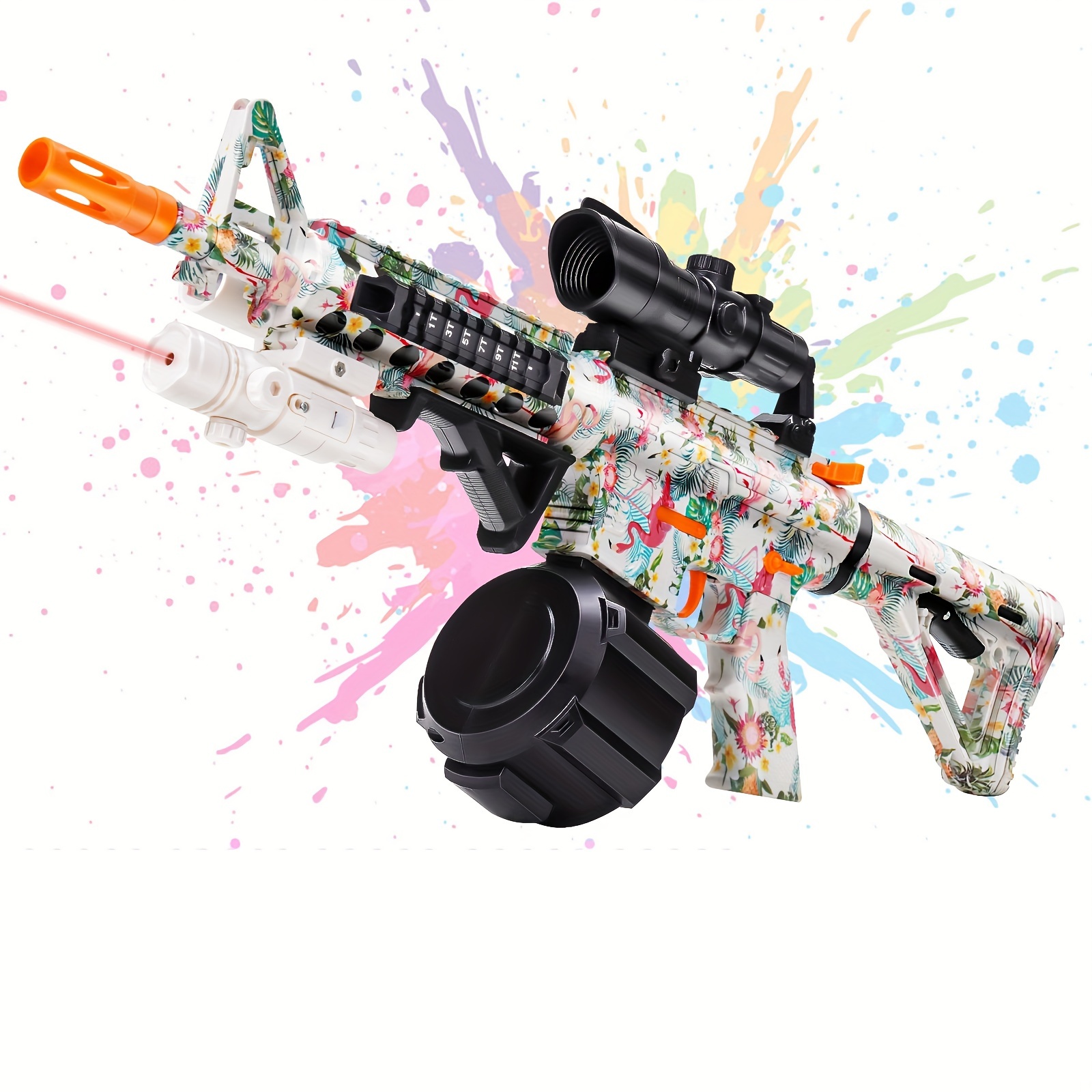 Toy Foam Blasters Gun Semi Auto Shooting Mode Outdoor Activities Drum Magazine With Rich Accessories-pink