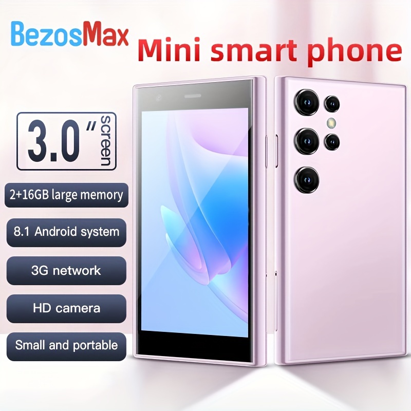 BezosMax Mini Smartphone 3 Inch Dual SIM Mobile Phone 3D Glass Ultra, Unlocked Phone Pocket Child Cellphone Android8.1 Gifts For Students(2GB RAM 16GB ROM) Portable-Green