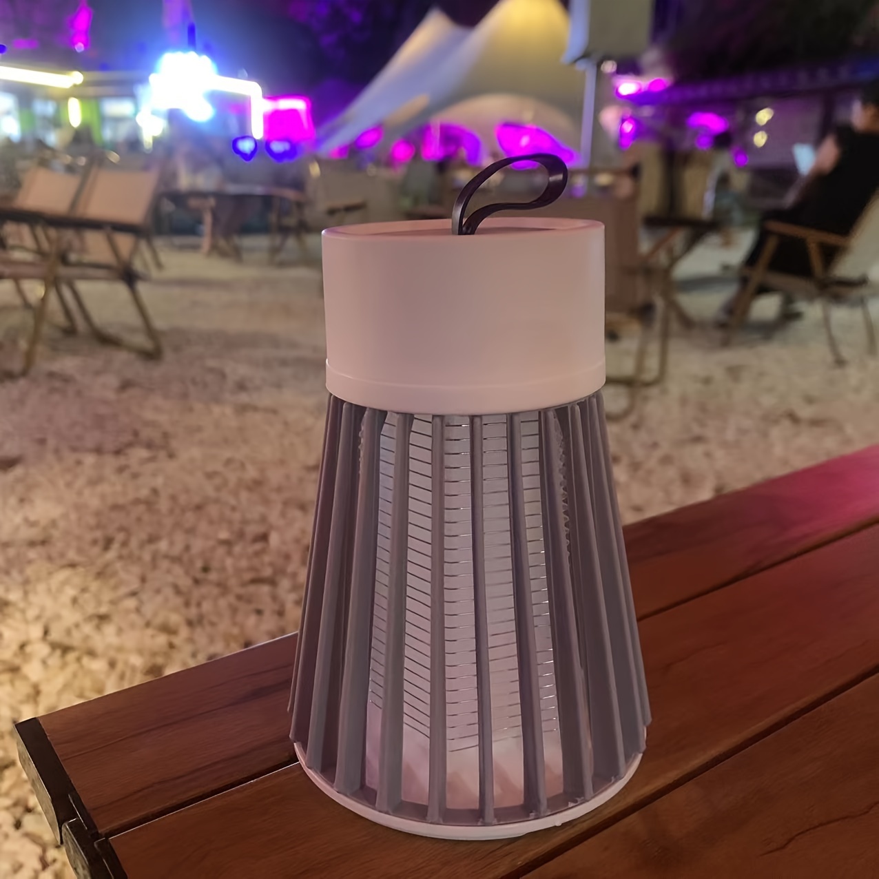 Portable Mosquito Trap with LED Fly Killer, Battery Security Grid, and Shock+Suction - Indoor/Outdoor Insect Repellent