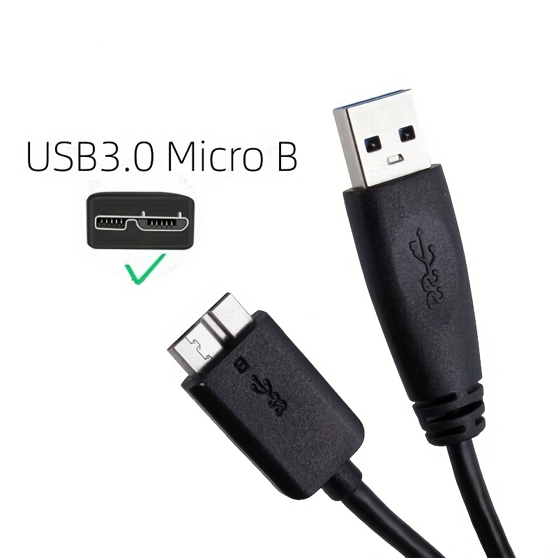 Micro USB To USB-A 3.0 Charger Cable, USB 3.0 Micro Cable, USB 3.0 A To Micro B Cable Charger Compatible With Samsung Galaxy S5, Note 3, Note Pro 12.2, WD Western Digital My Passport And Elements Hard Drives