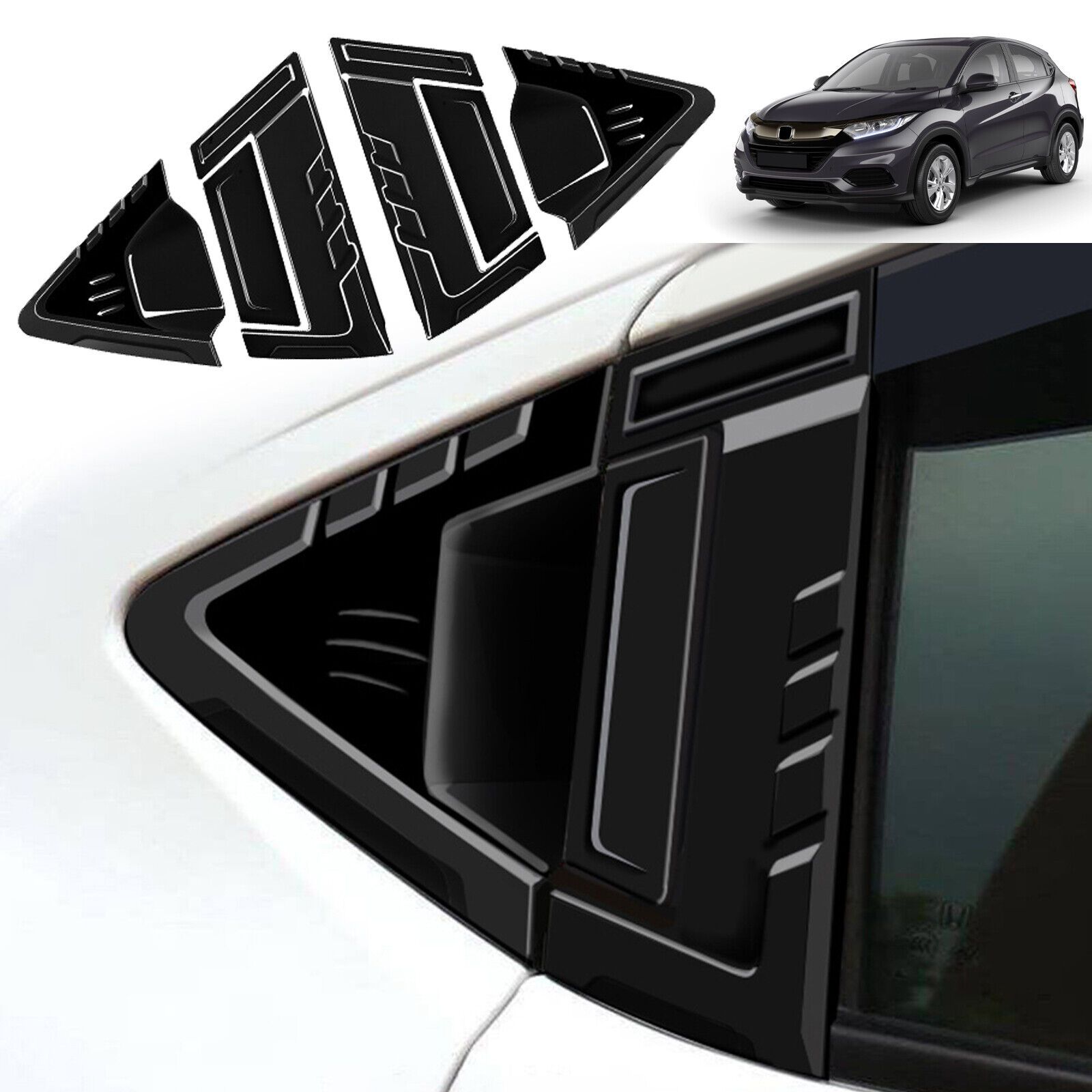 Rear Side Window Louver for Honda HRV 2016-2022 Air Vent Scoop Shades Cover